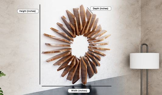 Helios Rays: Parametric Wood Radial Wall Sculpture