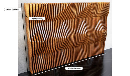 Flowing Horizon: Rectangular Parametric Wood Wall Decor