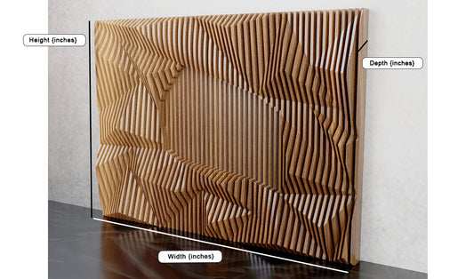 Framed Void: Parametric Wood Wall Sculpture with Open Center