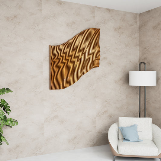 Cascading Curves: Dynamic Parametric Wood Wall Art