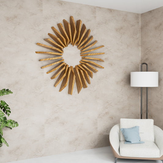 Helios Rays: Parametric Wood Radial Wall Sculpture