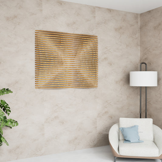 Stratified Waves: Horizontal Parametric Wood Wall Panel