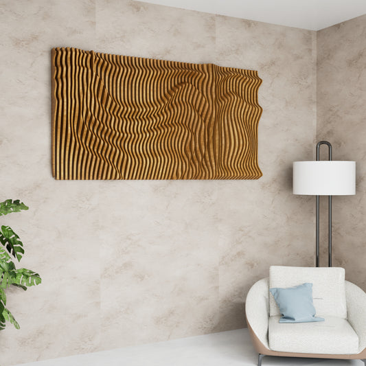 Horizontal Undulations: Parametric Wood Wall Art