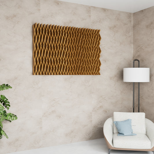 Interwoven Lattice: Parametric Wood Wall Panel
