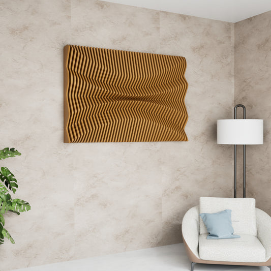 Central Swirl: Parametric Wood Wave Wall Panel