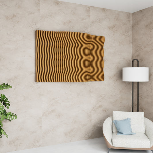 Serene Waves: Smooth Parametric Wood Wall Art