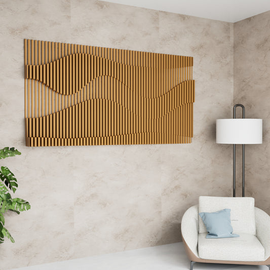 Layered Rhythms: Multi-Wave Parametric Wood Wall Art