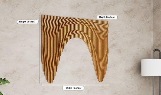 Arched Echoes: Parametric Wood Portal Wall Sculpture