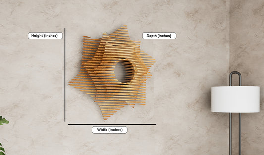 Stellar Bloom: Parametric Wood Starburst Wall Sculpture