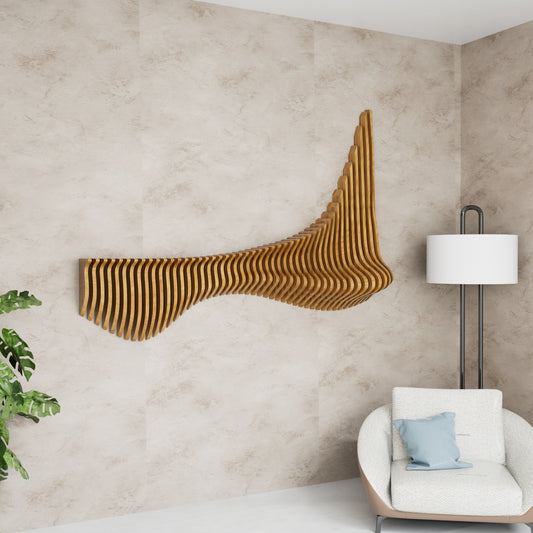 Flowing Form: Parametric Wood Wall Shelf